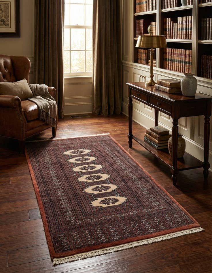 Detail image of 3' x 4' 10  Hand Knotted Bokhara Oriental Wool Rug