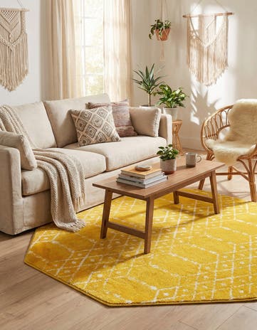 Yellow Paxon Trellis Octagon Rug