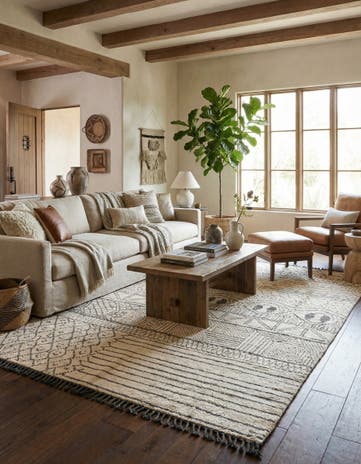 9' x 12' 7 Hand Knotted Moroccan Wool Rug