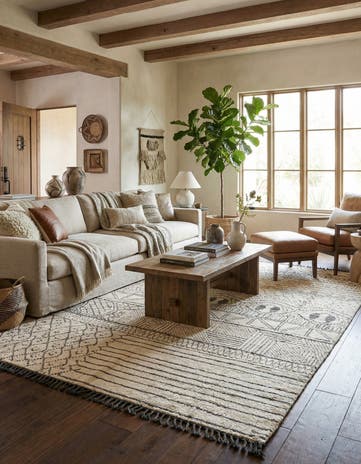 9' x 12' 7 Hand Knotted Moroccan Wool Rug