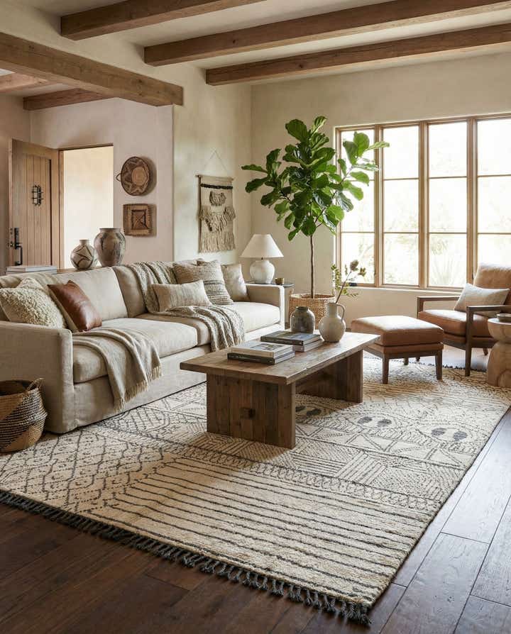 9' x 12' 7 Hand Knotted Moroccan Wool Rug