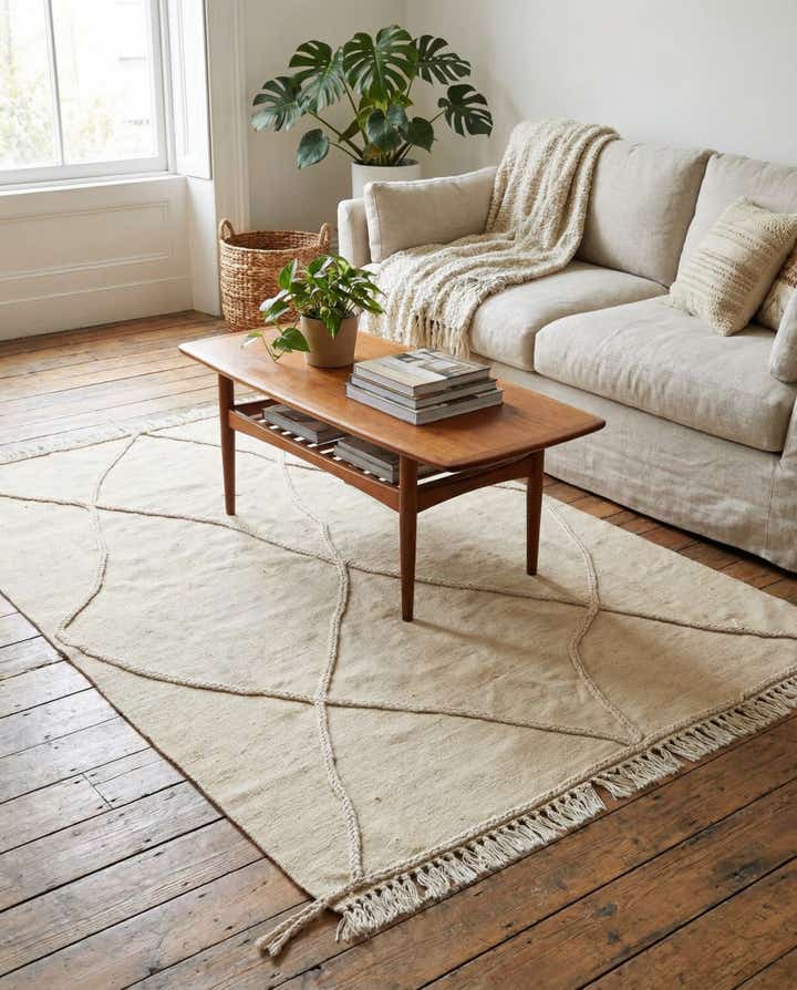 4' 1 x 6' Hand Knotted Moroccan Wool Rug