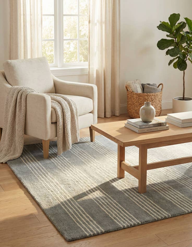 Detail image of  3' 3 x 5' 3 Jill Zarin Striped Wool Rug