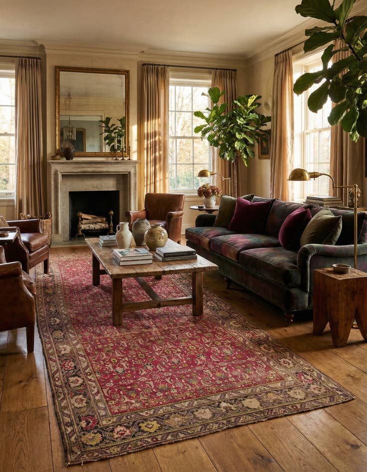 Detail image of  6' 8 x 15' 3  Hand Knotted Malayer Persian Wool Rug