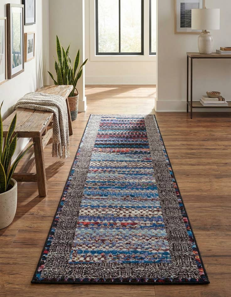 Detail image of  2' x 8'  Washable Modern Indoor / Outdoor Runner Rug