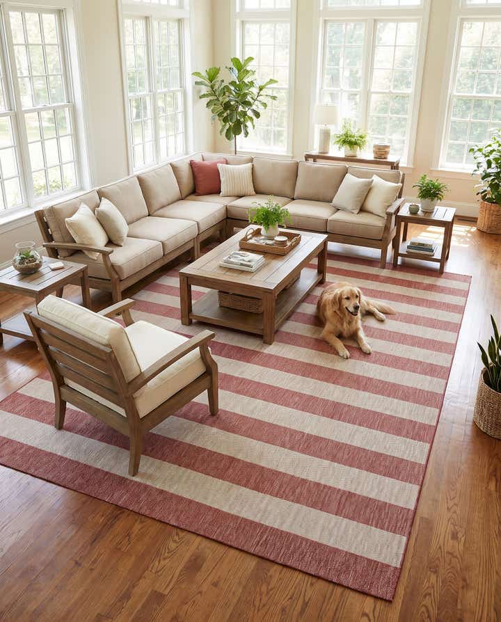 10' x 14' Easy-Clean Ribbon Indoor / Outdoor Rug