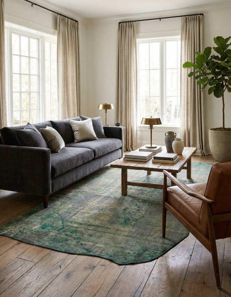 Detail image of 5' 7 x 9' 7  Hand Knotted Ultra Vintage Persian Wool Rug