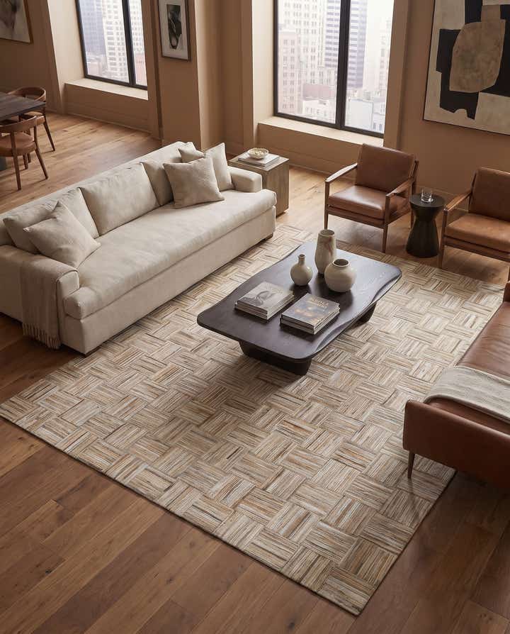 5' x 7' 8 Cowhide Leather Rug