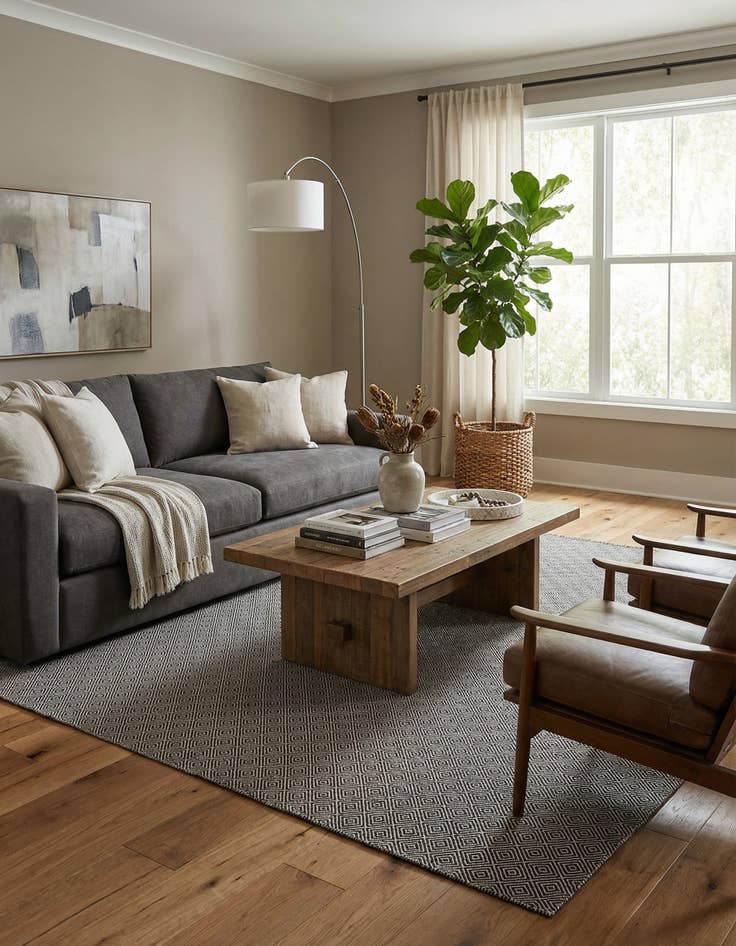 Detail image of  10' x 14' 1  Hand Woven Geo Trellis Flatweave Rug