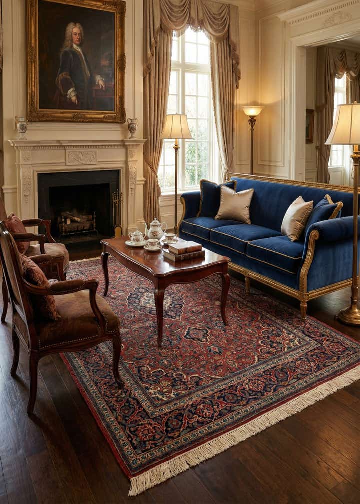 4' 4 x 6' 11 Kashan Rug