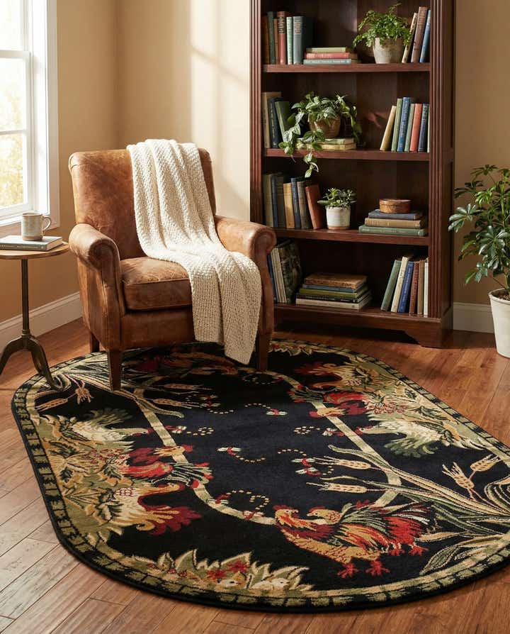 5' 3 x 8' Pastoral Oval Rug