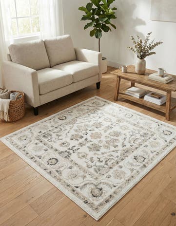 Ivory Aurelia Square Rug