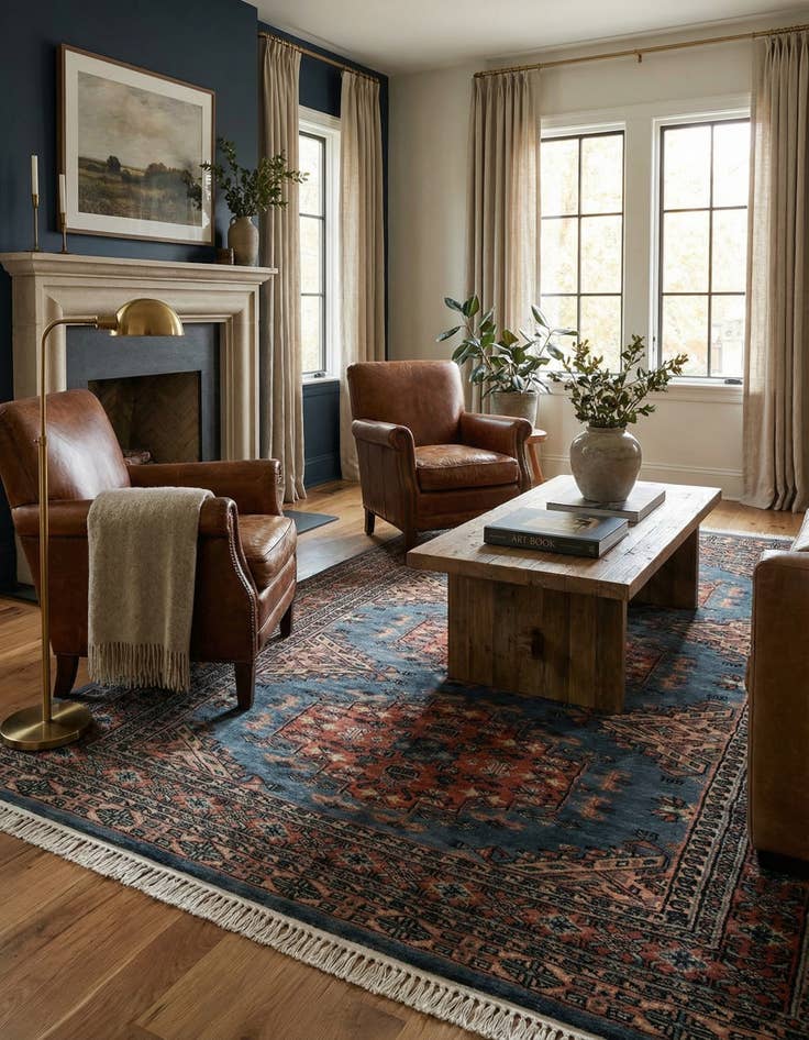 Detail image of 4' 4 x 6' 1  Hand Knotted Bokhara Oriental Wool Rug