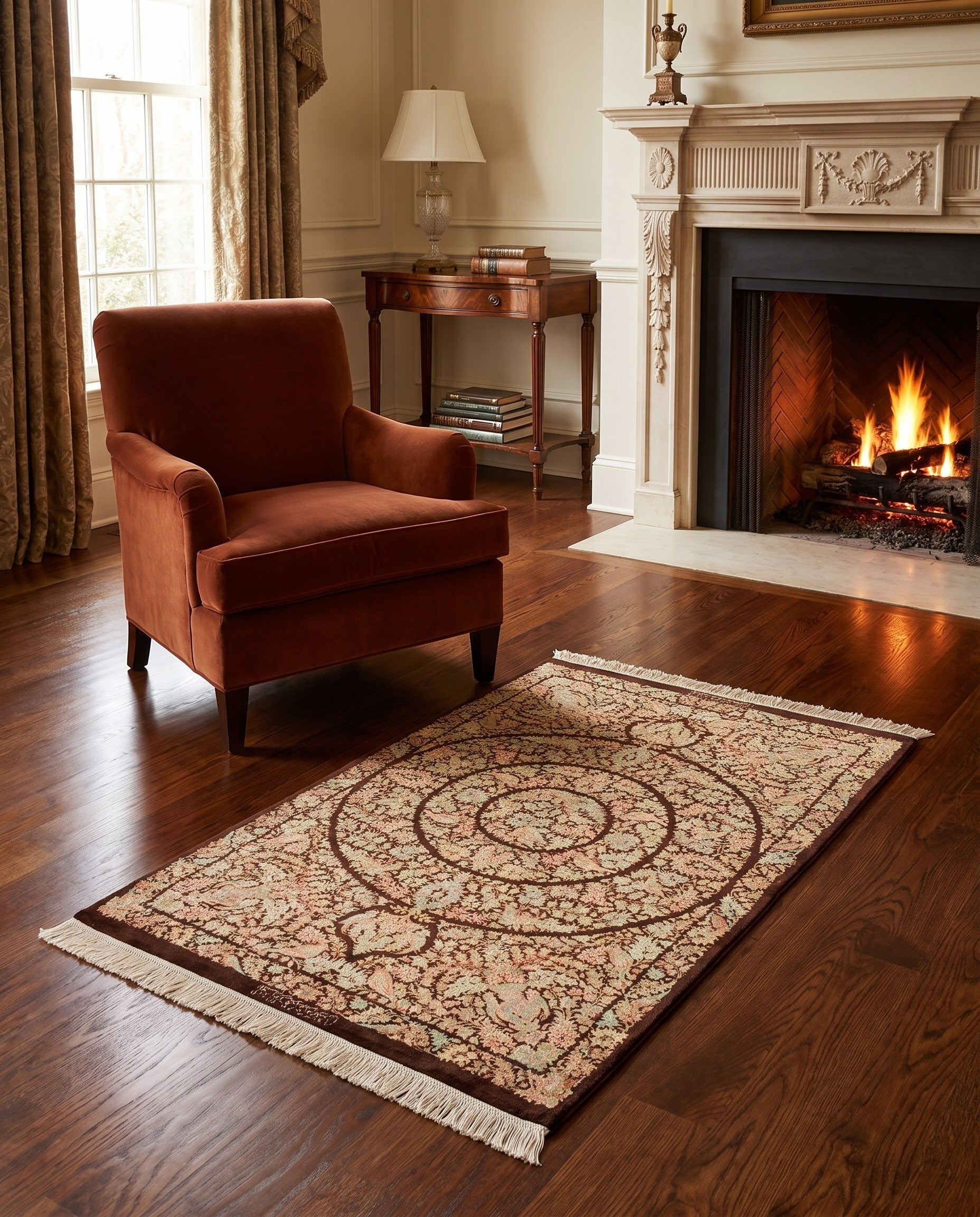 2' 8 x 4' Ghom Silk Rug