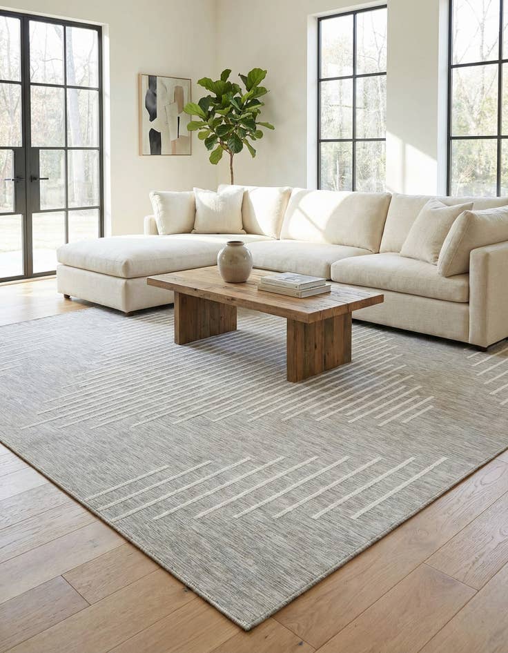 Detail image of 13' x 13' Easy-Clean Modern Indoor / Outdoor Square Rug