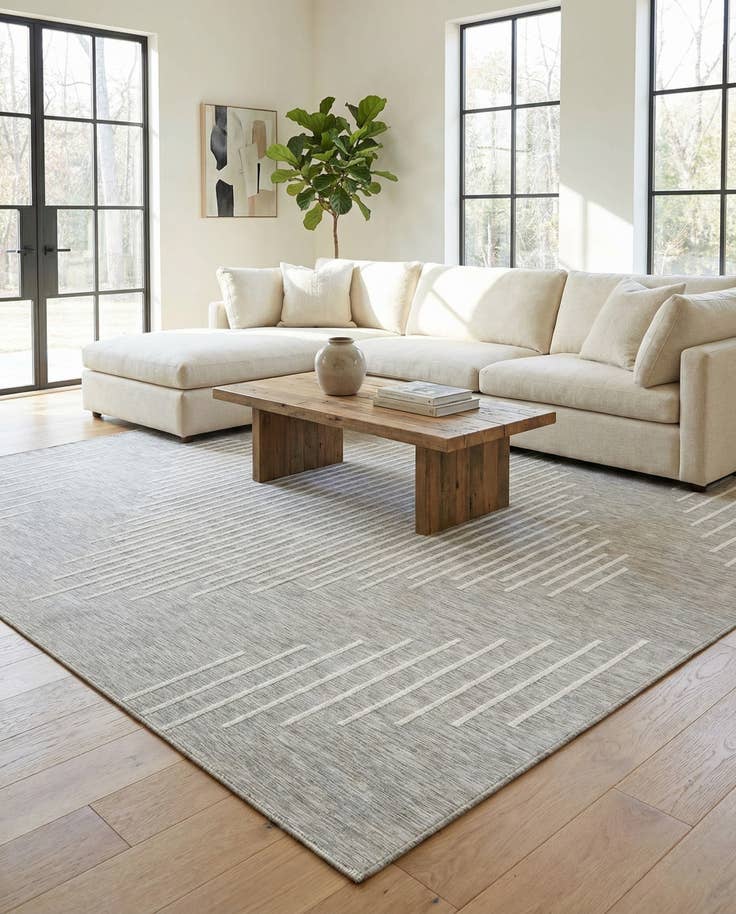 Detail image of 13' x 13' Easy-Clean Modern Indoor / Outdoor Square Rug