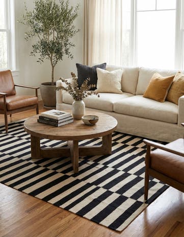 5' 4 x 7' 10 Hand Woven Kilim Modern Wool Rug