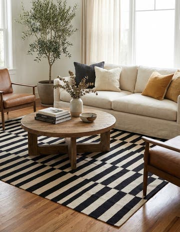 5' 4 x 7' 10 Hand Woven Kilim Modern Wool Rug