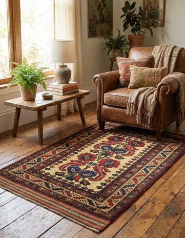 2' 8 x 4' 7 Hand Knotted Sumak Wool Rug
