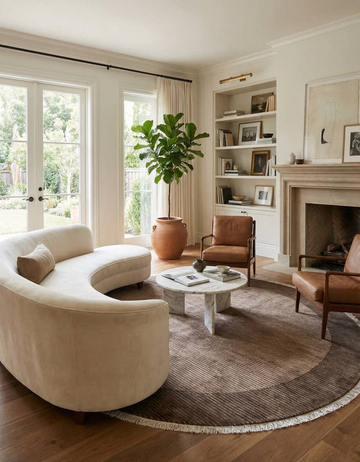 Detail image of 6' 6 x 6' 6  Hand Knotted Darya Wool Round Rug