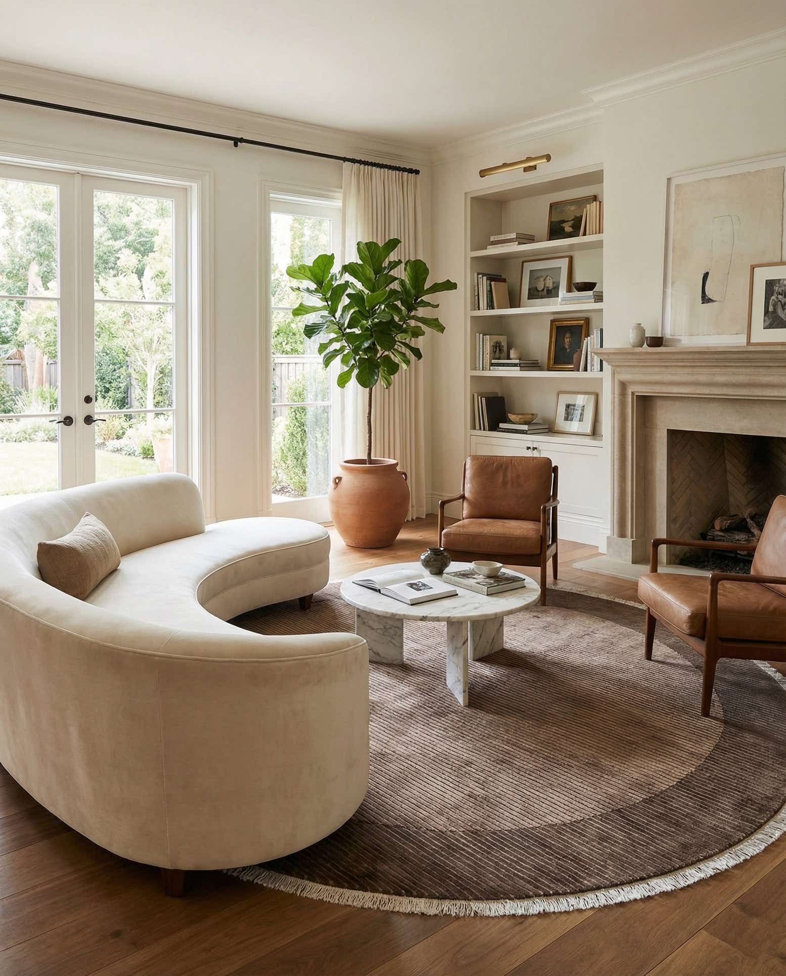 6' 6 x 6' 6 Hand Knotted Darya Wool Round Rug