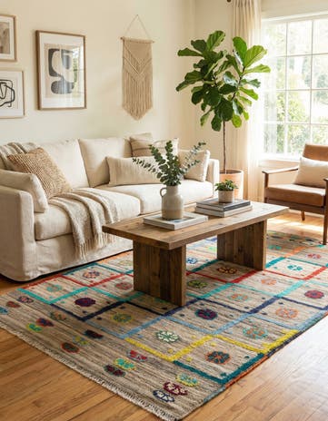 4' 2 x 6' 10 Hand Knotted Darya Wool Rug