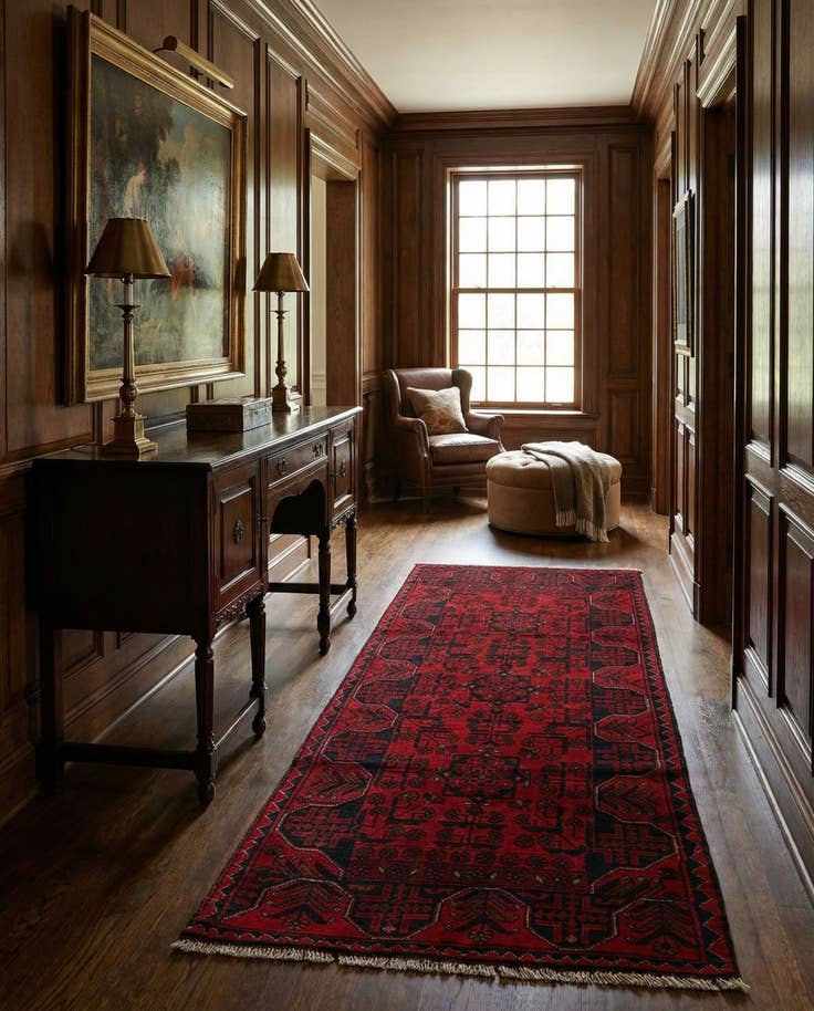 Detail image of 2' 8 x 6' 6 Hand Knotted Khal Mohammadi Wool Runner Rug
