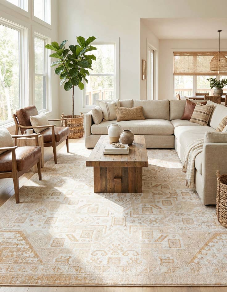 Detail image of 10' x 14' Easy-Clean Aztec Indoor / Outdoor Rug