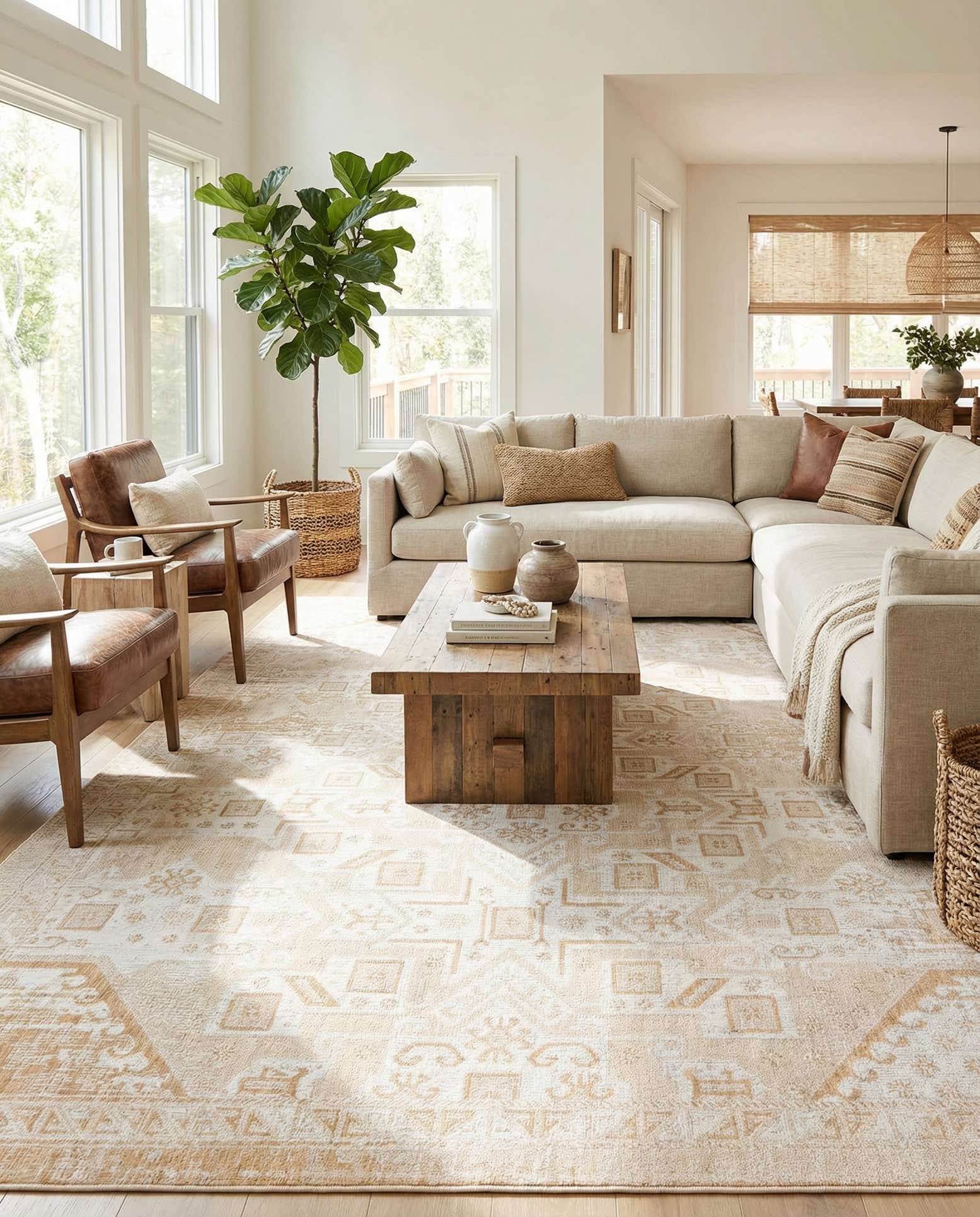 10' x 14' Easy-Clean Aztec Indoor / Outdoor Rug