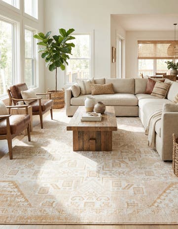 10' x 14' Easy-Clean Aztec Indoor / Outdoor Rug
