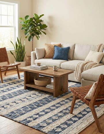 9' x 12' Hand Woven Cotton Chindi Rug