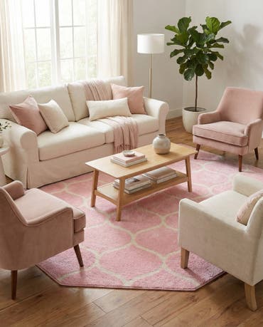  7' 10 x 7' 10 Lattice Frieze Octagon Rug