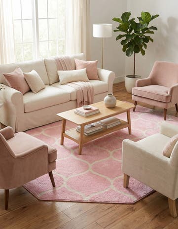 7' 10 x 7' 10 Lattice Frieze Octagon Rug