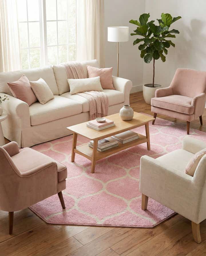 7' 10 x 7' 10 Lattice Frieze Octagon Rug