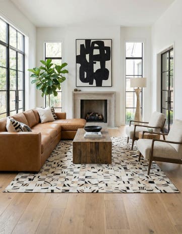 8' 11 x 9' 9 Cowhide - Patchwork Rug