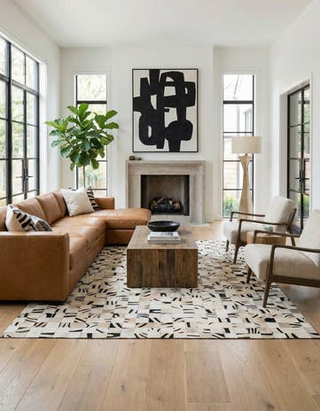 8' 11 x 9' 9 Cowhide - Patchwork Rug