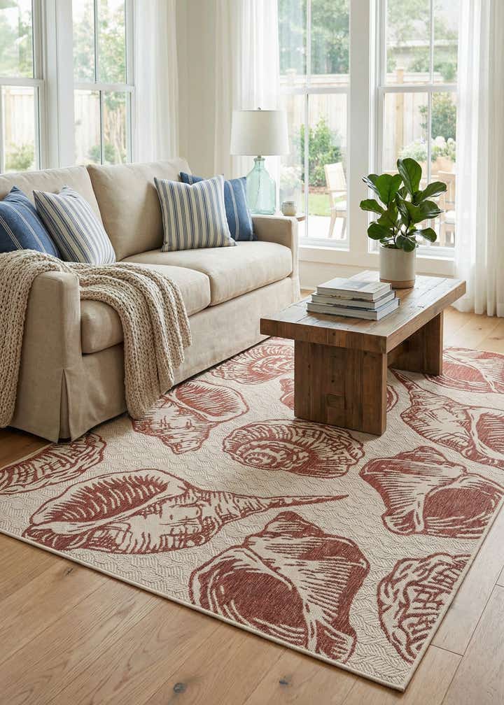 6' x 9' Easy-Clean Coastal Indoor / Outdoor Rug