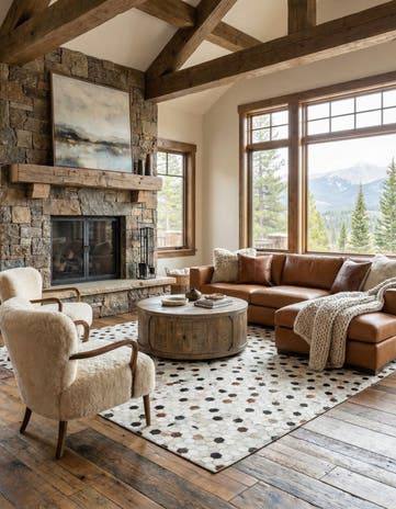 5' x 7' 10 Cowhide Leather Rug