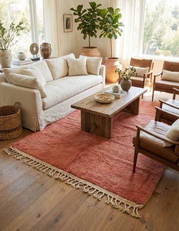 5' 8 x 8' Hand Knotted Moroccan Wool Rug
