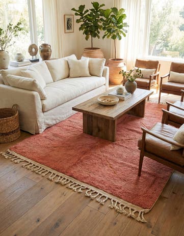 5' 8 x 8' Hand Knotted Moroccan Wool Rug