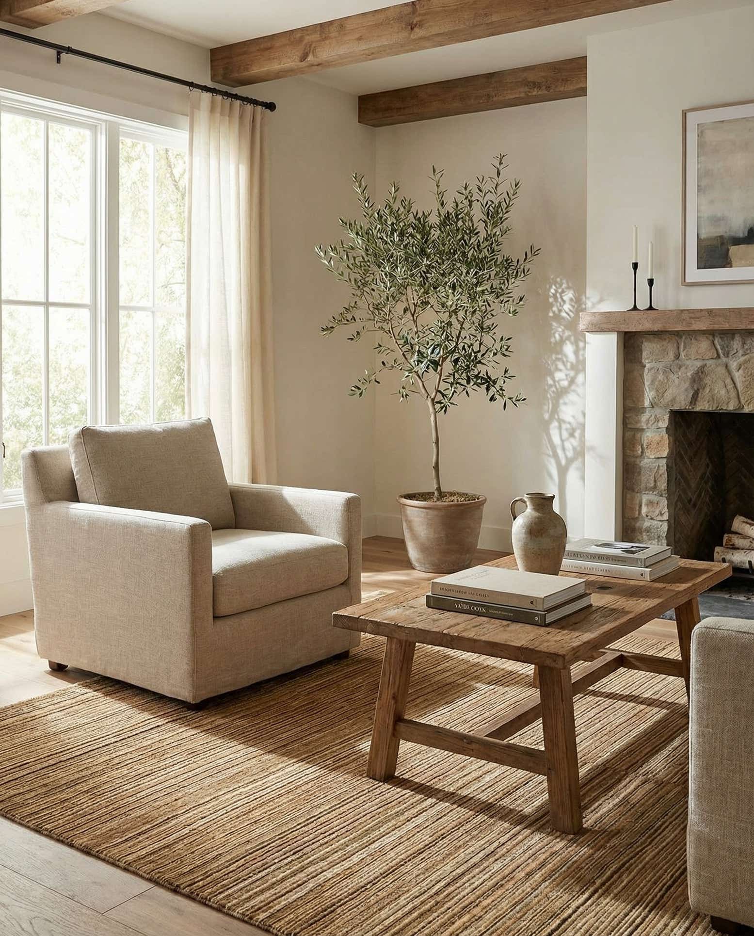 5' 7 x 7' Hand Knotted Modern Ziegler Rug