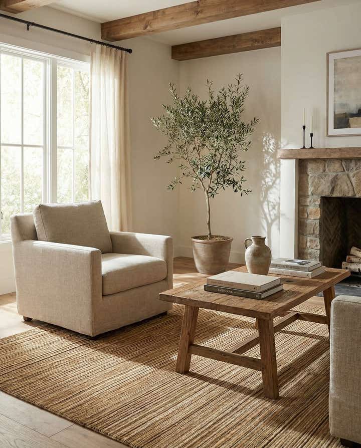 5' 7 x 7' Hand Knotted Modern Ziegler Rug