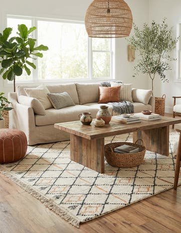 5' 10 x 9' 5 Hand Knotted Moroccan Wool Rug