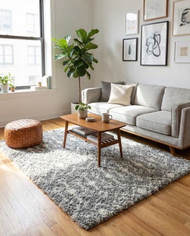  5' 3 x 5' 3 Moroccan Trellis Shag Square Rug