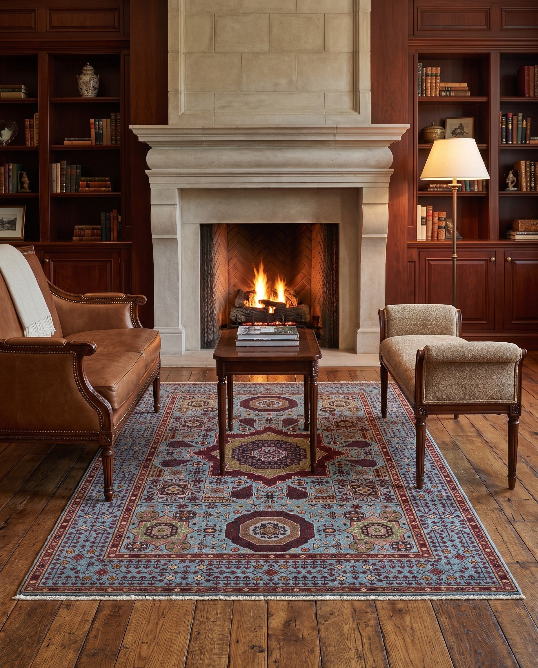 4' 1 x 6' 1 Hand Knotted Mamluk Ziegler Rug