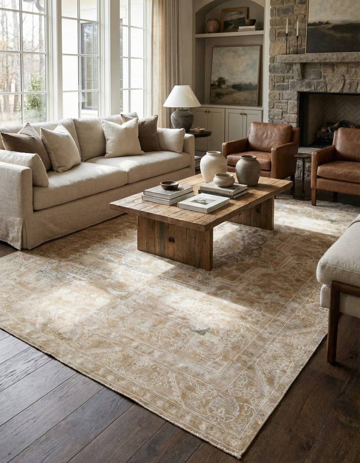 Detail image of 7' 7 x 11' 3  Hand Knotted Ultra Vintage Persian Wool Rug