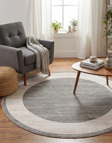 Jill Zarin Gray Uptown Yorkville Round Rug