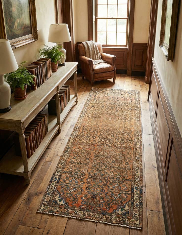 Detail image of  3' 6 x 10' Hamedan Runner Rug