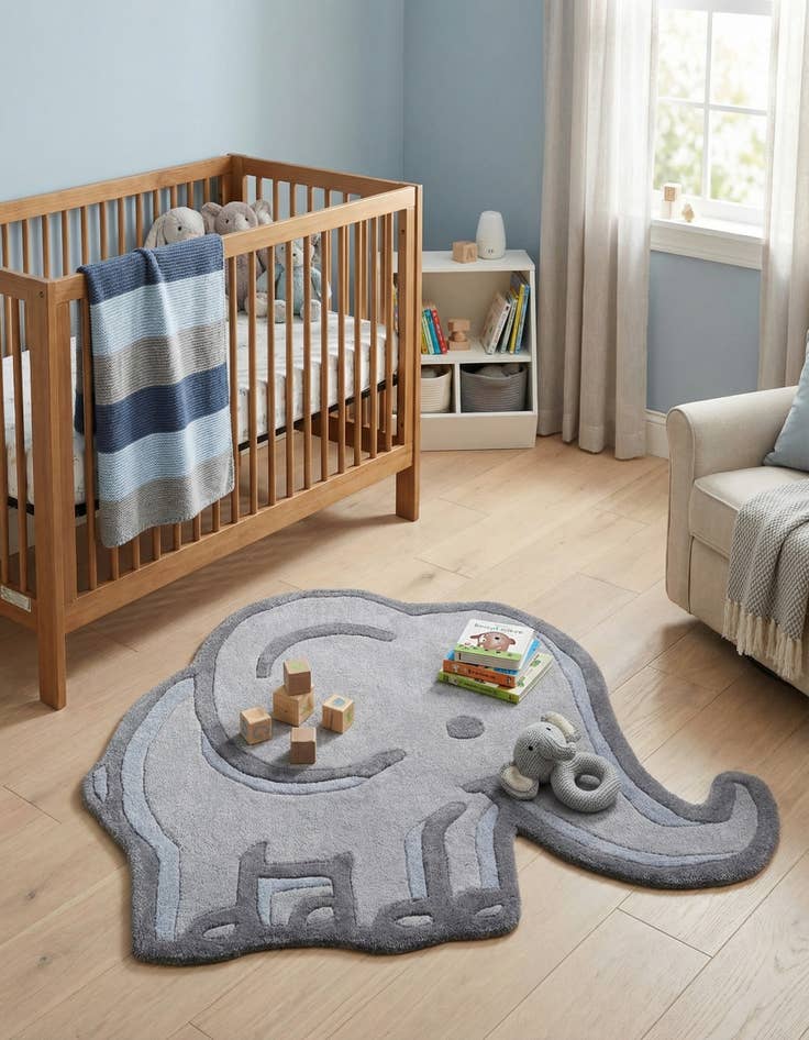 Detail image of 3' 1 x 3' 6 Playtime Kids Wool Freeform Rug