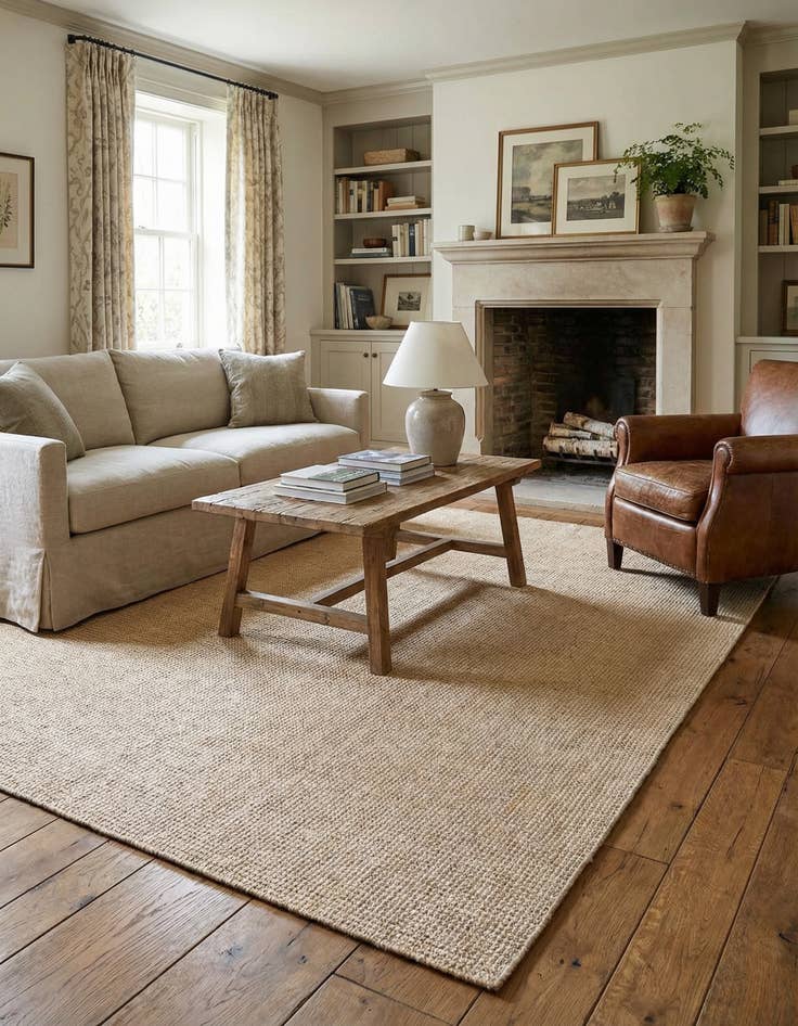 Detail image of 4' 1 x 6' 1  Hand Woven Jill Zarin English Manor Wool Rug